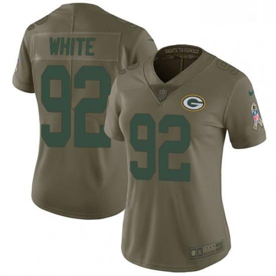 Womens Nike Green Bay Packers 92 Reggie White Limited Olive 2017 Salute to Service NFL Jersey