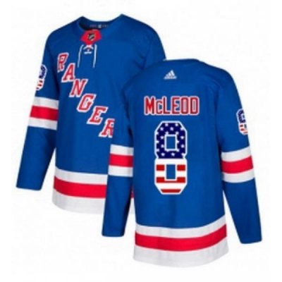 Mens Adidas New York Rangers 8 Cody McLeod Authentic Royal Blue USA Flag Fashion NHL Jersey