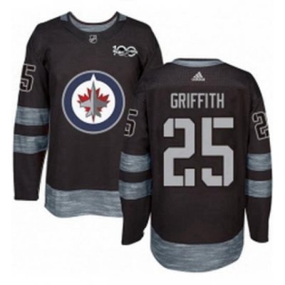 Mens Adidas Winnipeg Jets 25 Seth Griffith Authentic Black 1917 2017 100th Anniversary NHL Jersey