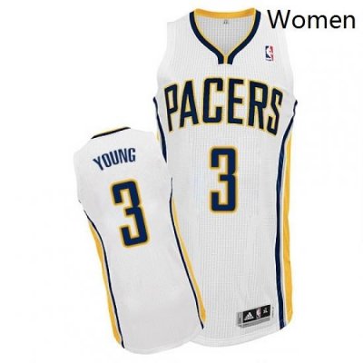 Womens Adidas Indiana Pacers 3 Joe Young Authentic White Home NBA Jersey