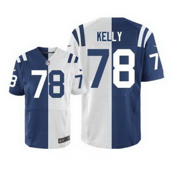 Nike Colts #78 Ryan Kelly Royal Blue White Mens Stitched NFL Elite Split Jersey