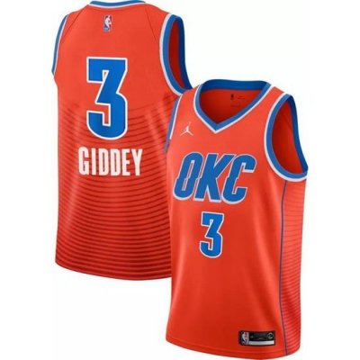 Men Nike Oklahoma City Thunder 3 Josh Giddey Orange Jersey