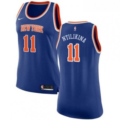 Womens Nike New York Knicks 11 Frank Ntilikina Swingman Royal Blue NBA Jersey Icon Edition