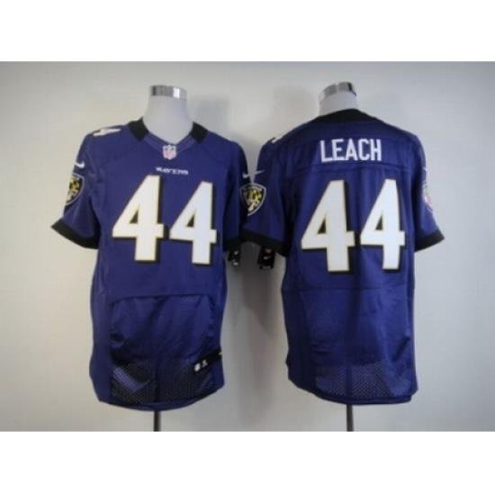 Nike Baltimore Ravens 44 Vonta Leach Purple Elite NFL Jersey