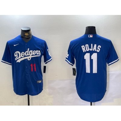 Men Los Angeles Dodgers 11 Miguel Rojas Royal Cool Base Stitched Baseball Jersey 1