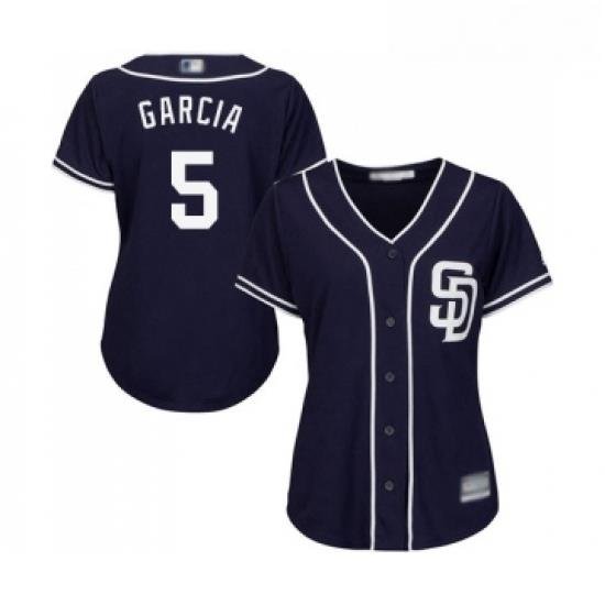 Womens San Diego Padres 5 Greg Garcia Replica Navy Blue Alternate 1 Cool Base Baseball Jersey