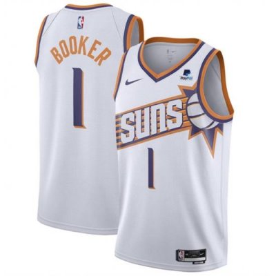 Men Phoenix Suns 1 Devin Booker White 2023 Association Edition Stitched Basketball Jersey