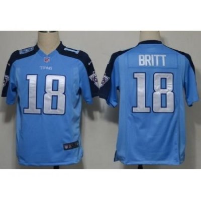 Nike Tennessee Titans 18 Kenny Britt Light Blue Game NFL Jersey