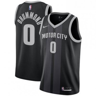 Youth Nike Detroit Pistons 0 Andre Drummond Swingman Black NBA Jersey City Edition