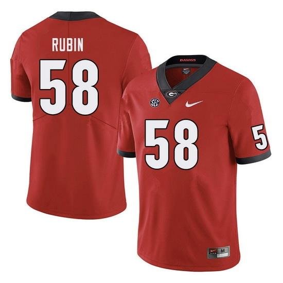 Men #58 Hayden Rubin Georgia Bulldogs College Football Jerseys Sale-Red