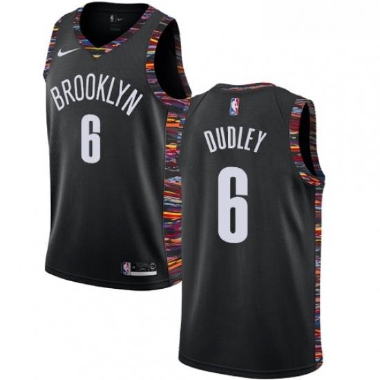 Youth Nike Brooklyn Nets 6 Jared Dudley Swingman Black NBA Jersey 2018 19 City Edition