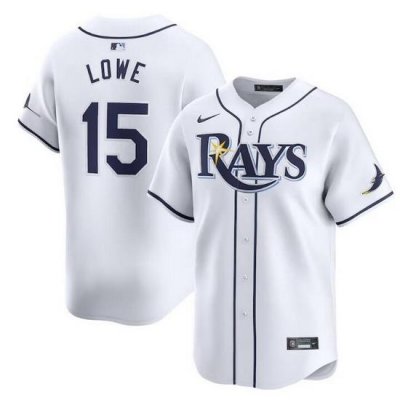 Men Tampa Bay Rays 15 Josh LoWe White Home Limited Stitched Baseball Jersey