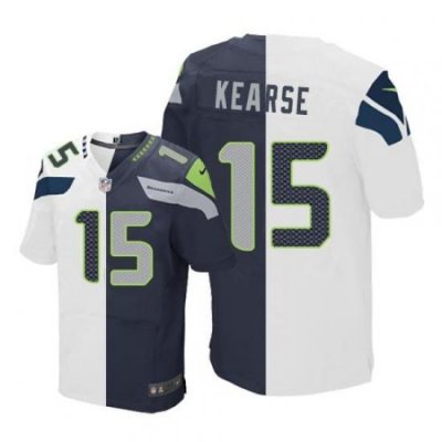 Nike Seahawks #15 Jermaine Kearse White Steel Blue Mens Stitched NFL Elite Split Jersey