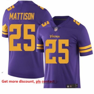 Vikings 25 Alexander Mattison Purple Men Stitched Football Limited Rush Jersey