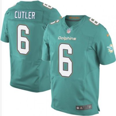 Nike Dolphins #6 Jay Cutler Aqua Green Team Color Mens Stitched NFL New Elite Jersey