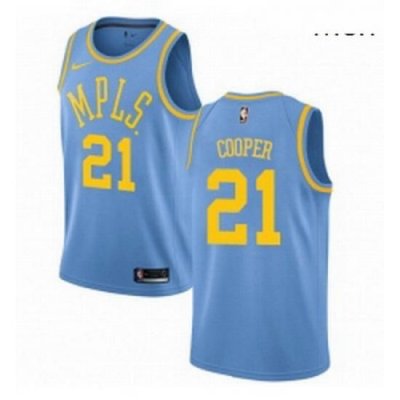 Mens Nike Los Angeles Lakers 21 Michael Cooper Authentic Blue Hardwood Classics NBA Jersey