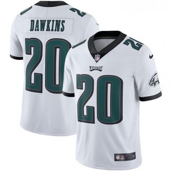 Mens Nike Philadelphia Eagles 20 Brian Dawkins White Vapor Untouchable Limited Player NFL Jersey