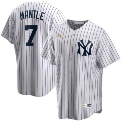 Men NeW York Yankees 7 Mickey Mantle Nike Home CooperstoWn Collection Player MLB Jersey White