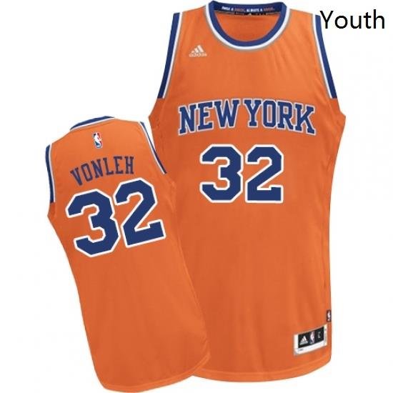 Youth Adidas New York Knicks 32 Noah Vonleh Swingman Orange Alternate NBA Jersey