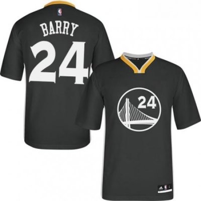 Womens Adidas Golden State Warriors 24 Rick Barry Authentic Black Alternate NBA Jersey