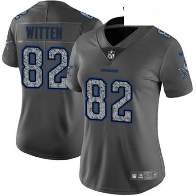 Womens Nike Dallas Cowboys 82 Jason Witten Gray Static Vapor Untouchable Limited NFL Jersey