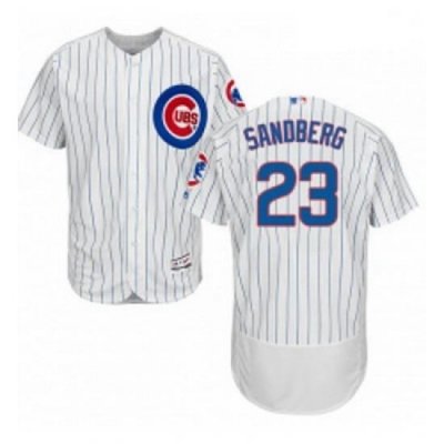 Mens Majestic Chicago Cubs 23 Ryne Sandberg White Home Flex Base Authentic Collection MLB Jersey