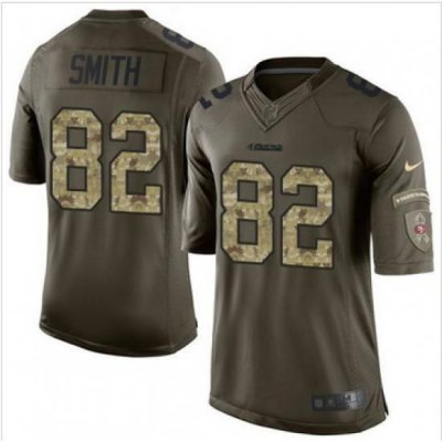 Nike San Francisco 49ers #82 Torrey Smith Green Men 27s Stitched NFL Limited Salute to Service Jersey