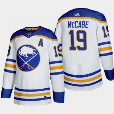 Buffalo Sabres 19 Jake Mccabe Men Adidas 2020 21 Away Authentic Player Stitched NHL Jersey White