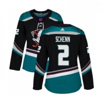 Womens Adidas Anaheim Ducks 2 Luke Schenn Premier Black Teal Alternate NHL Jersey