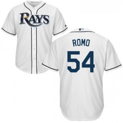 Youth Majestic Tampa Bay Rays 54 Sergio Romo Authentic White Home Cool Base MLB Jersey