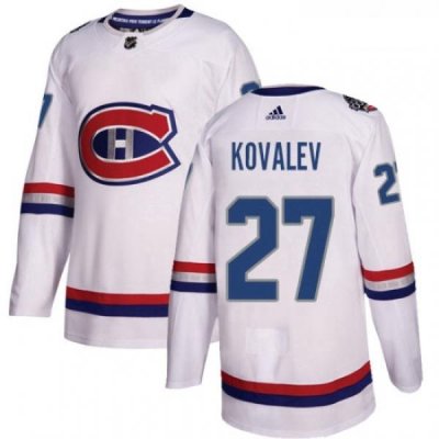 Youth Adidas Montreal Canadiens 27 Alexei Kovalev Authentic White 2017 100 Classic NHL Jersey