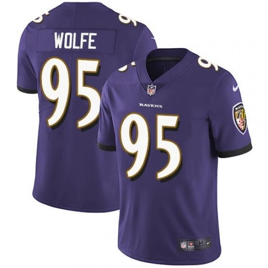 Nike Baltimore Ravens 95 Derek Wolfe Purple Team Color Men Stitched NFL Vapor Untouchable Limited Jersey