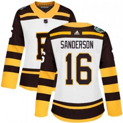 Womens Adidas Boston Bruins 16 Derek Sanderson Authentic White 2019 Winter Classic NHL Jersey