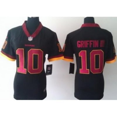 Women Nike Washington Redskins 10# Robert Griffin III Black NFL Jerseys