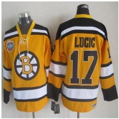 Boston Bruins #17 Milan Lucic Yellow Winter Classic CCM Throwback Stitched NHL Jersey