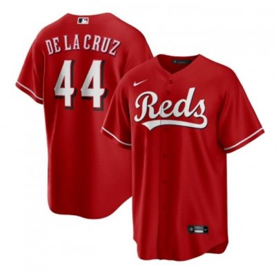 Men Cincinnati Reds 44 Elly De La Cruz Red Cool Base Stitched Baseball Jersey