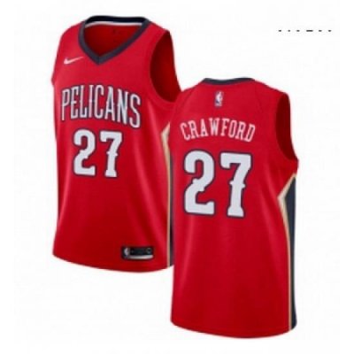 Mens Nike New Orleans Pelicans 27 Jordan Crawford Authentic Red Alternate NBA Jersey Statement Edition