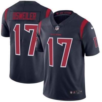 Men Nike Houston Texans #17 Brock Osweiler Navy Color Rush Limited Jersey