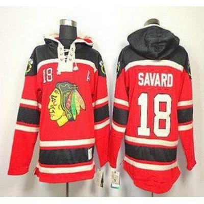 Chicago Blackhawks 18 Denis Savard Red Lace-Up NHL Jersey Hoodies