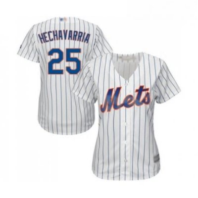 Womens New York Mets 25 Adeiny Hechavarria Authentic White Home Cool Base Baseball Jersey