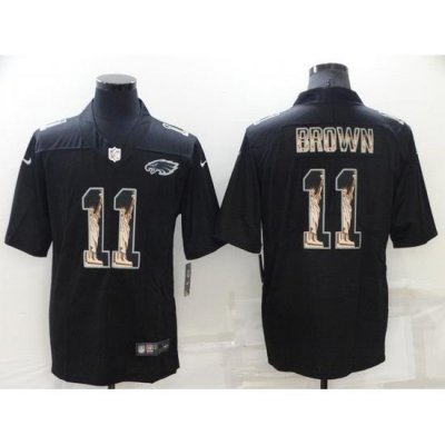 Men Philadelphia Eagles 11 A J Brown Black Statue Of Liberty Limited Stitched jersey