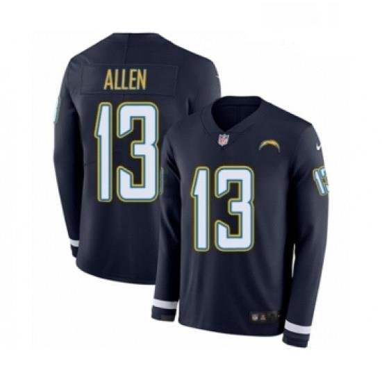 Men Nike Los Angeles Chargers 13 Keenan Allen Limited Navy Blue Therma Long Sleeve NFL Jersey