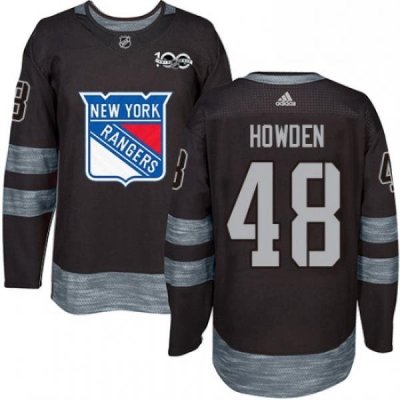 Mens Adidas New York Rangers 48 Brett Howden Authentic Black 1917 2017 100th Anniversary NHL Jersey