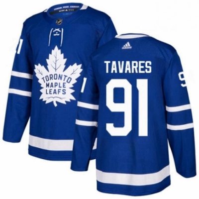 Mens Adidas Toronto Maple Leafs 91 John Tavares Authentic Royal Blue Home NHL Jersey