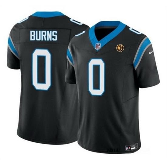 Men Carolina Panthers 0 Brian Burns Black 2023 F U S E  With John Madden Patch Vapor Limited Stitched Football Jersey