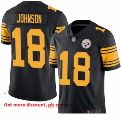 Steelers 18 Diontae Johnson Black Youth Stitched Football Limited Rush Jersey