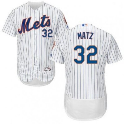 Mens Majestic New York Mets 32 Steven Matz White Home Flex Base Authentic Collection MLB Jersey