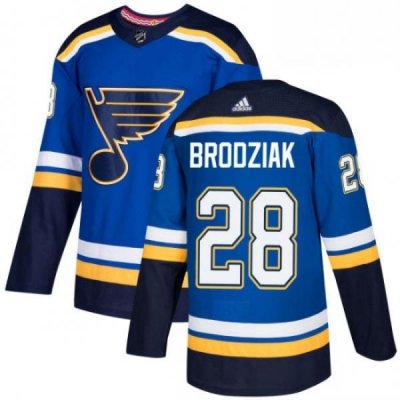 Mens Adidas St Louis Blues 28 Kyle Brodziak Premier Royal Blue Home NHL Jersey