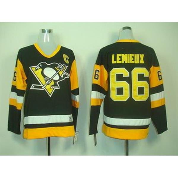 Youth Pittsburgh Penguins 66# MARIO LEMIEUX CCM 1991 Black