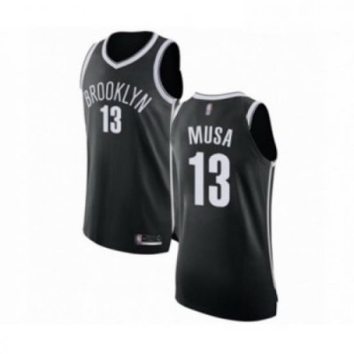 Mens Brooklyn Nets 13 Dzanan Musa Authentic Black Basketball Jersey Icon Edition